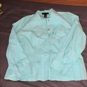Lane Bryant 18/20 light blue jacket.  Zip pockets